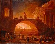 Hubert Robert The Fire of Rome Sweden oil painting artist